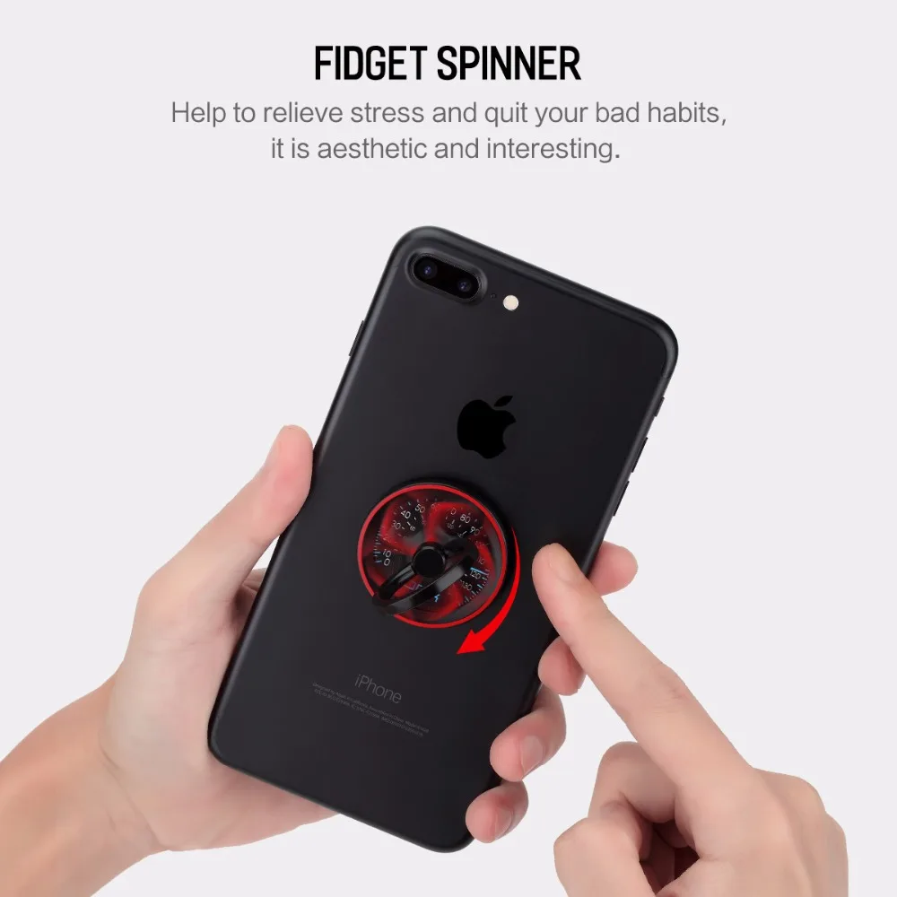 ROCK 360 Degree Finger Ring Holder Metal Smartphone Mobile Phone Hand Spinner Stand Holder For iPhone ipad Samsung Table