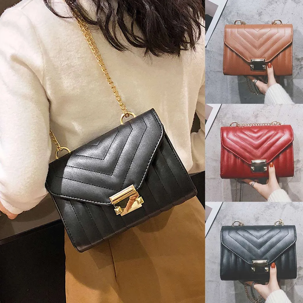 

Fashion Women Solid Button Color Shoulder Bag Ladies Chains Messenger Bag Solid Coin Phone Purse Hot*