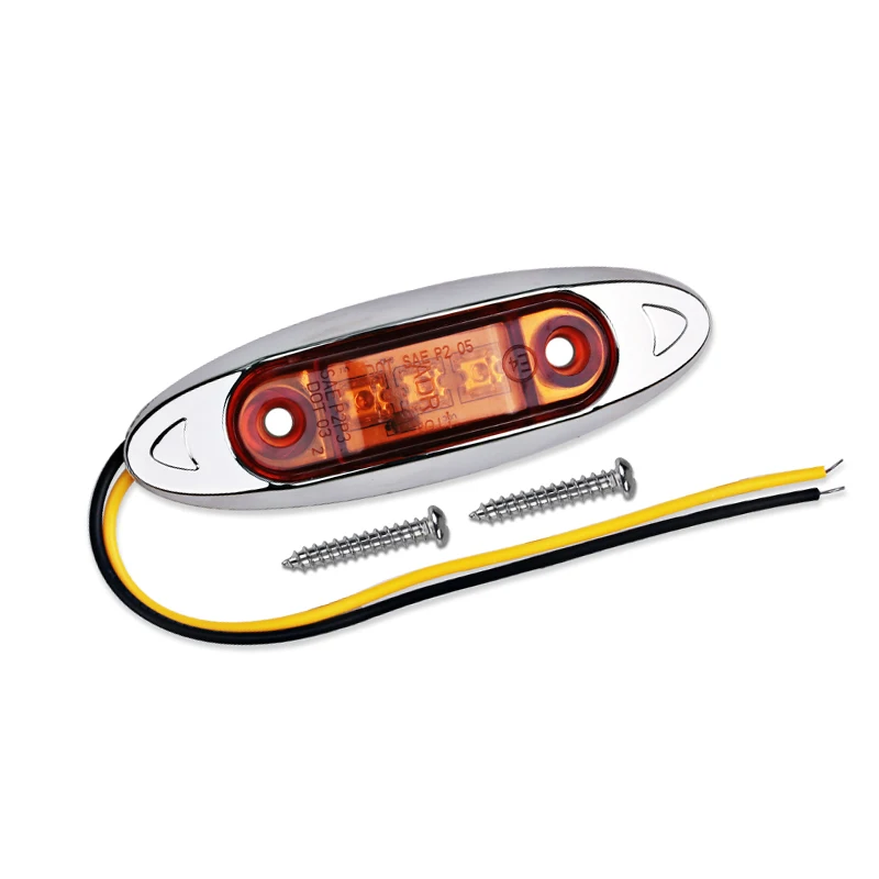 10pcs 3 LED Side Marker Clearance Fish Shape Truck Van Trailer Amber Lamp Light 25cm/9.8inches