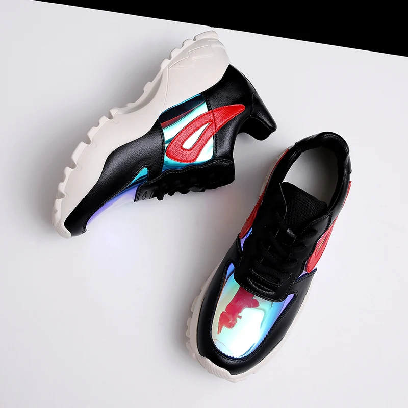 À Ins Chaussures Supérieure Femme forme 42 Classiques 2019 Taille Nouvelle Baskets Lacets Noir Karinluna Plate Mode Grande 35 Chaude blanc Qualité IYyb76fgv