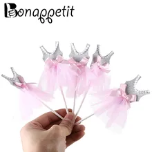 5 шт. Милая шикарная юбка принцессы Вставка карты с Пластиковая Палочка декорирование тортов капкейк топперы выбор