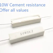 5 шт. 10 Вт 27 30 33 36-39-43, 47(Европа) 51 56 Ом 27R 30R 33R 36R 39R 43R 47R 51R 56R Керамика цемента Мощность резистивный токоудержатель 10W 5