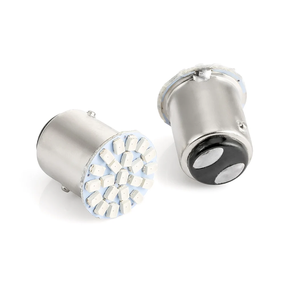 2 шт. Автомобильный светодиодный светильник T25 1157 22 SMD Canbus лампа белый красный