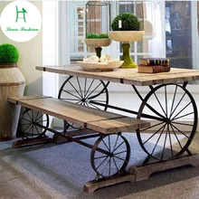 Antique looking solid wood dining table