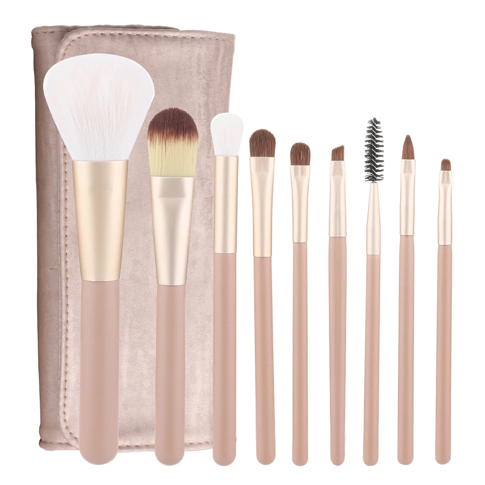 

RANCAI New 9 animal hair makeup brush set brush beginner makeup tools powder base powder paint honey paint eyeshadow brush