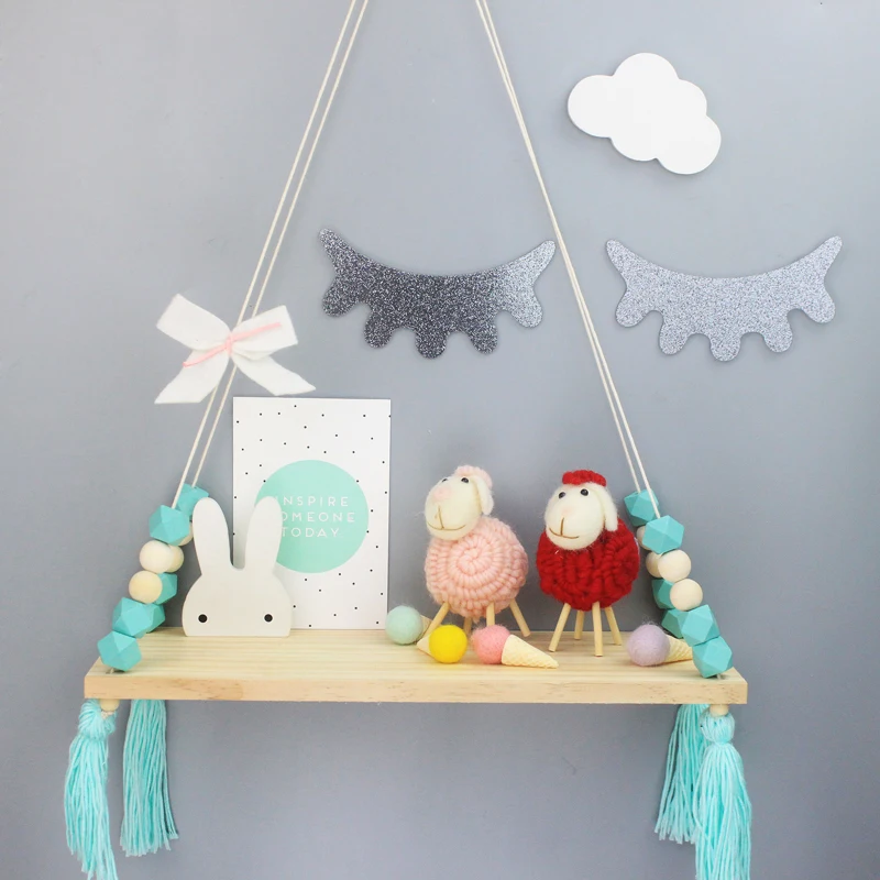 2018 Nordic Style Shelf Room Decor Wooden Swing Handmade Crafts Decorations Kids Room Wall Ornament Nursery Decorative Shelves Gift Gifts Gift Ballgifts Kids Aliexpress