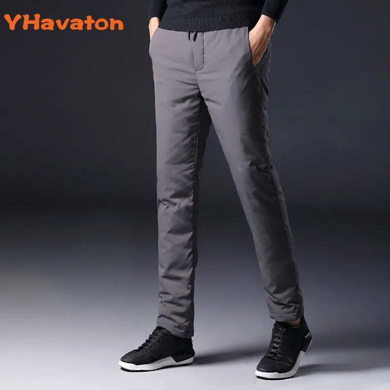 YHavaton Mens 90% White Duck Cold-proof Pants 2020 Winter Straight outside wear Business Pants Warm Duck Down Padded Trousers YHavaton Mens 90% White Duck Cold-proof Pants 2020 Winter Straight outside wear Business Pants Warm Duck Down Padded Trousers
