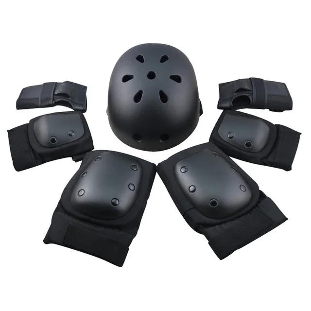 US $12.75 6 pieces Pads Elbow Wrist Knee Pad for Outdoor Sports Protective Kit Inline Speed Skating Racing Cy