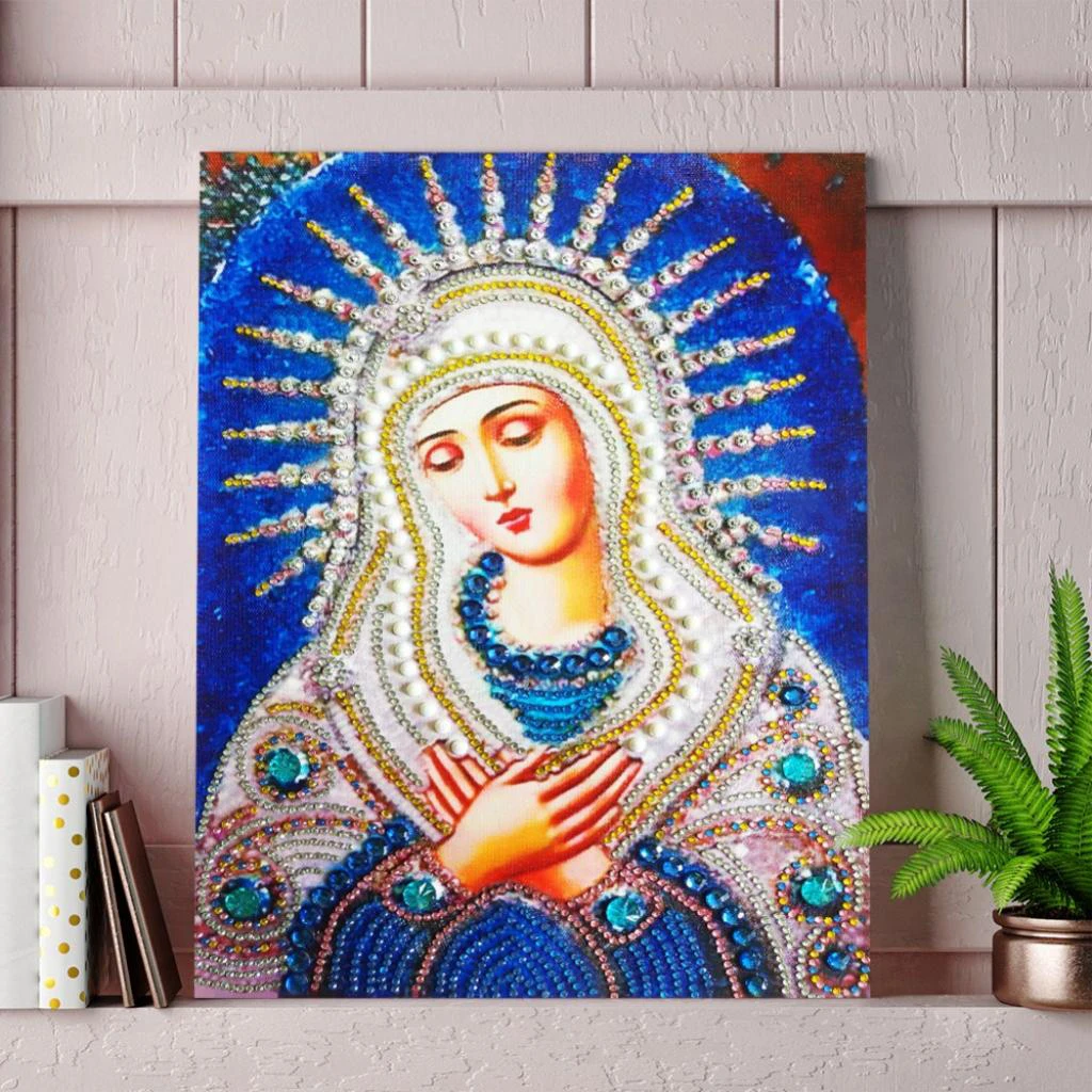 DIY Special Shaped 5D Religion Diamond Painting by Number Kit Partial Drill Rhinestone Embroidery Arts Craft 