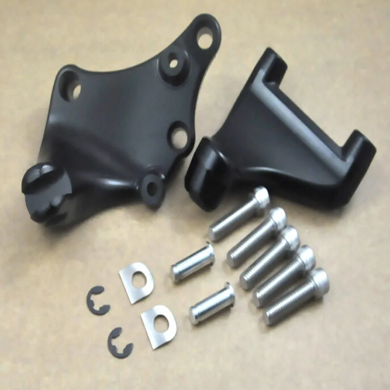 Black Rear Passenger Foot Pegs Mount Brackets Fit XL883 XL1200