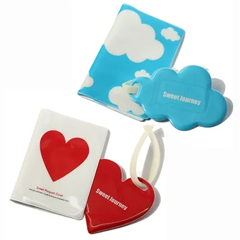 

NEW STYLE! Love and Clouds Passport Holder And Luggage Tag With Silicone Strap Three pieces of a set of Passport Cover Two Kinds