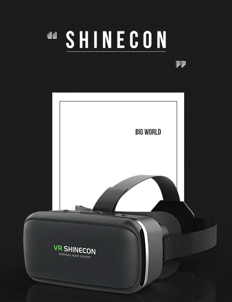 VR shinecon 6,0 гарнитура Версия виртуальной реальности очки 3D очки гарнитура для шлема смартфон полная посылка+ контроллер