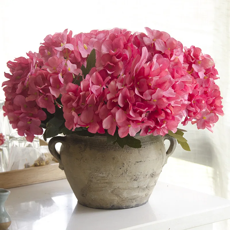 1PCS Ball Hydrangea Artificial Flowers Pink Fake Flowers for Wedding