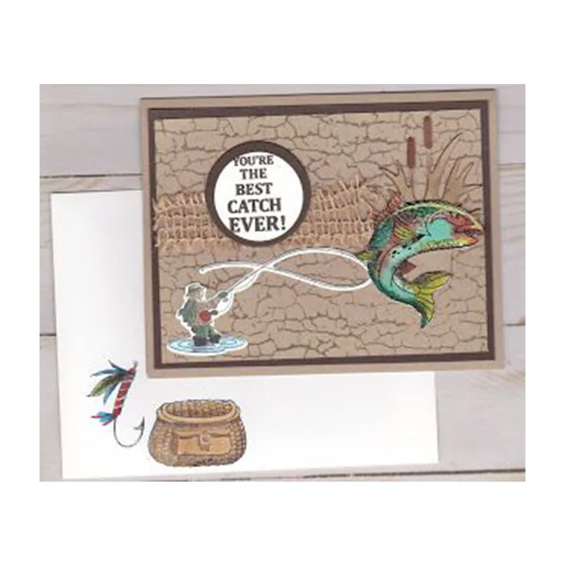 

Fishing Transparent Clear Rubber Stamps Sheet Cling For You Dad Words Stamp for scrapbooking Paper Card DIY Crafts
