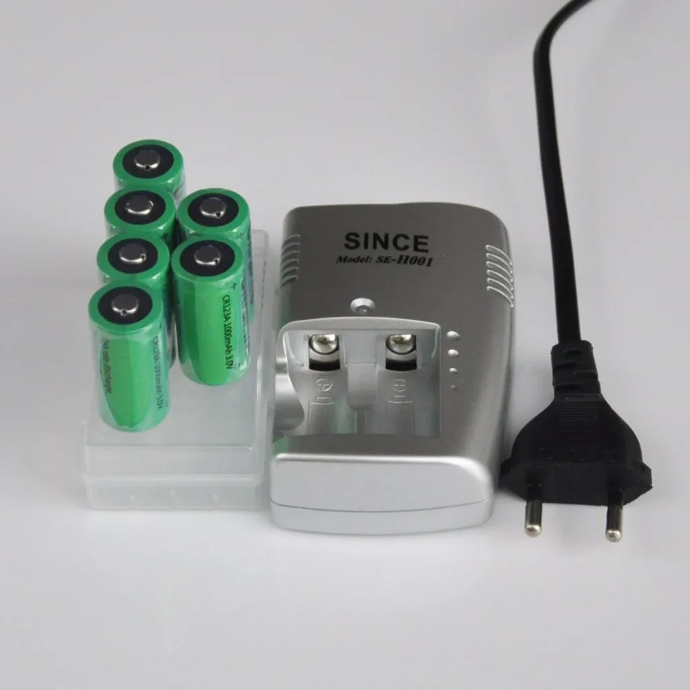 

6pcs CR123A 3V Rechargeable lithium ion battery CR 123A 1000mAh 16340 3.2V LiFePo4 cell + EU charger storage case for camera