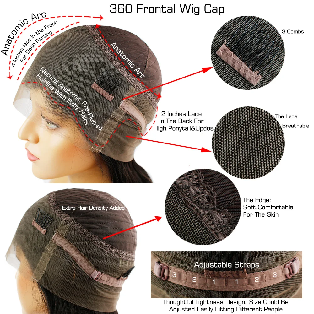 Eseewigs волнистые 360 кружевных фронтальных париков человеческие волосы предварительно сорванные с волосами младенца вокруг бразильских remy