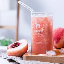 6 шт прозрачные стеклянные многоразовые соломинки для смузи, прозрачные изогнутые соломинки для питья, 20 см х 10 мм набор из 6 с 2 чистящими щетками