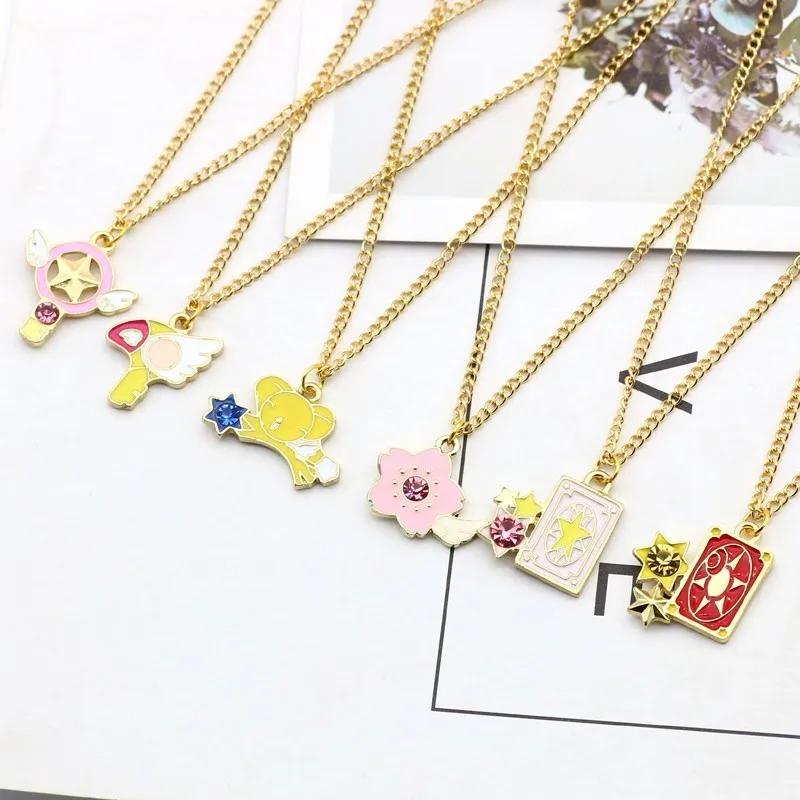Аниме Cardcaptor Sakura Сейлор Мун ожерелье мультфильм Card Captor сердце палочка Кошка