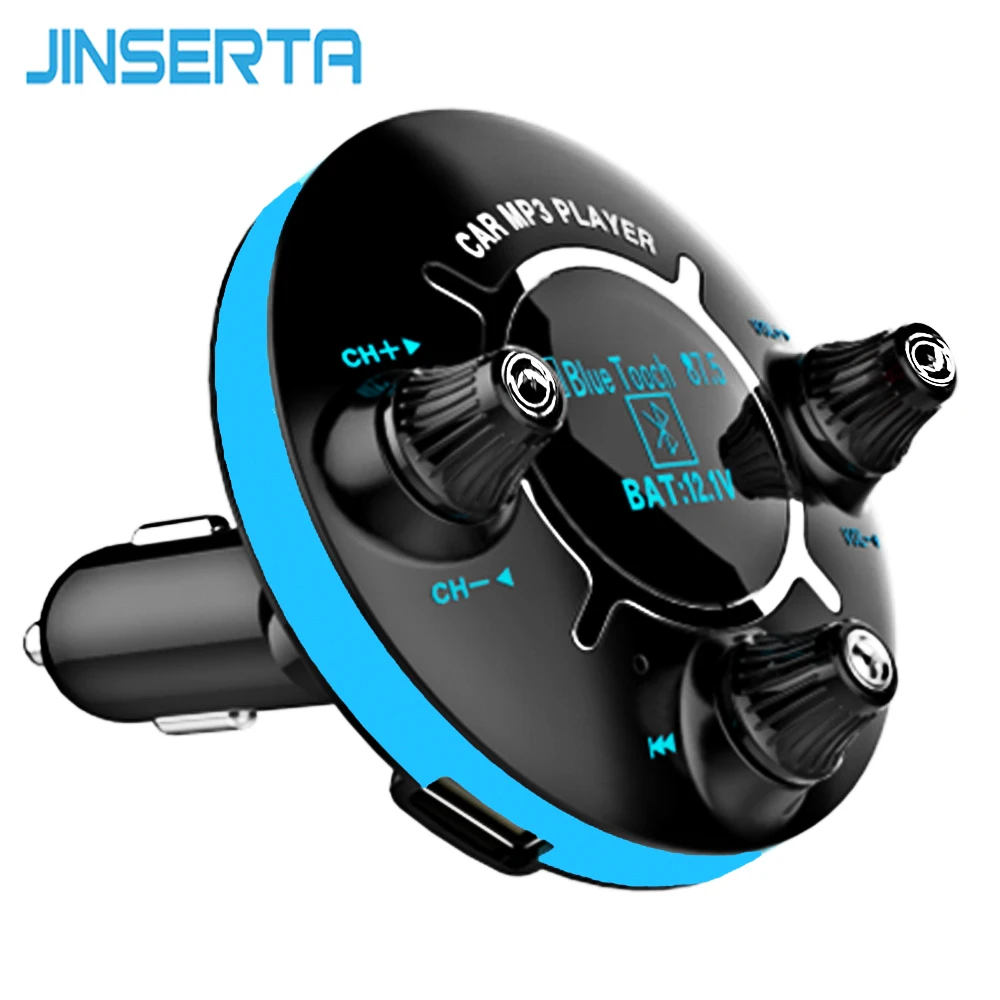 Автомобильный модулятор с большой ручкой JINSERTA громкая связь Bluetooth FM передатчик