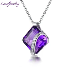 Special Design Christmas Beautiful 18kt White Gold Pendant Amethyst And Diamonds WP043