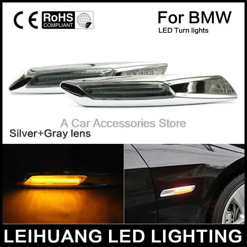 1 pair Auto Car LED Fender Side Lamp Marker Turn signal Lights Amber For BMW E81 E82 E87 E88 E90 E91 E92 E93 E60 E61 hopstyling 2x e60 e61 f10 e81 e82 e87 e88 e90 e91 e92 e93 car led fender side turn signals led marker light 12v smd3528 bulb