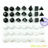 Bescon Blank Polyhedral RPG Dice Set 42pcs Artist Set, Solid Black and White Colors in Complete Set of 7, 3 Sets for Each Color 2