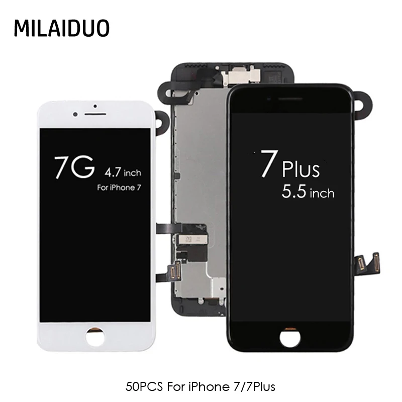 

50PCS/lot LCD Display For iPhone 7 Plus 7G 7P Touch Screen Digitizer +Front Camera Full Assembly Replacement Fast Shipping