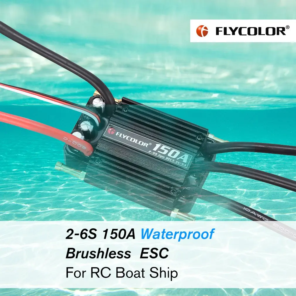 

OCDAY Flycolor 50A 70A 90A 120A 150A Brushless ESC Speed Control Support 2-6S Lipo BEC 5.5V/5A for RC Boat F21267/71