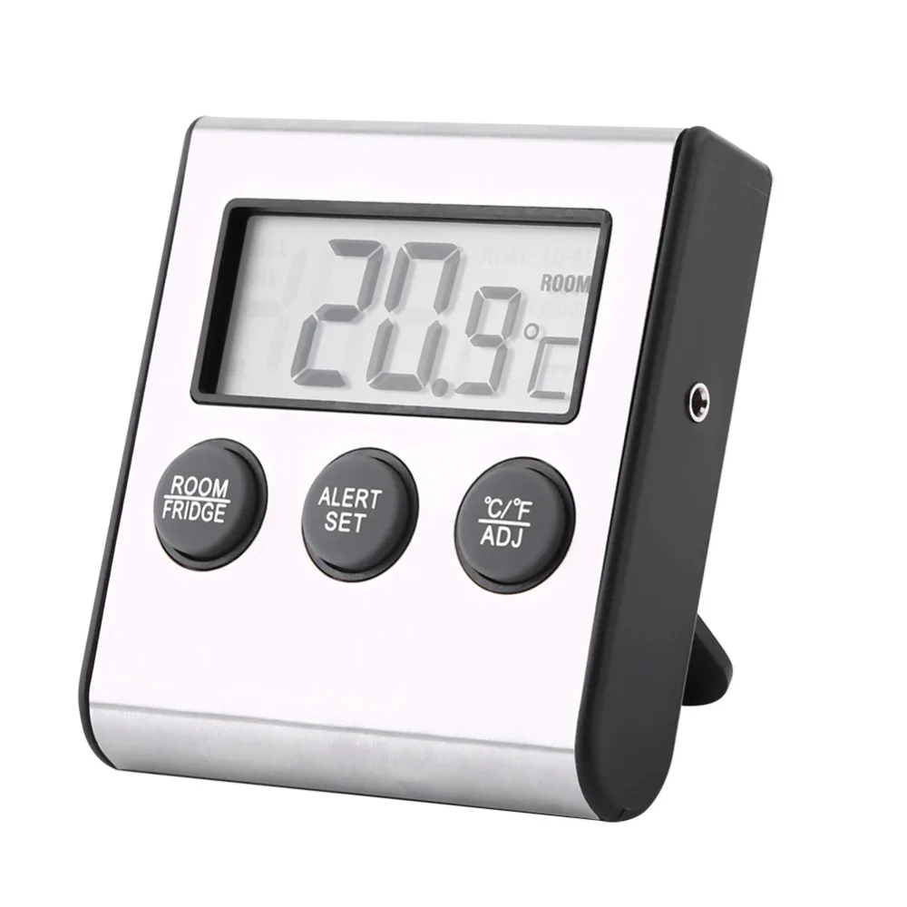 Digital Refrigerator Freezer Thermometer Alarm High Low Temperature Lcd