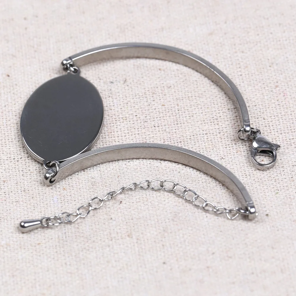 5 шт. овальные браслеты из нержавеющей стали с кабошоном|diy jewelry findings|jewelry findingscabochon