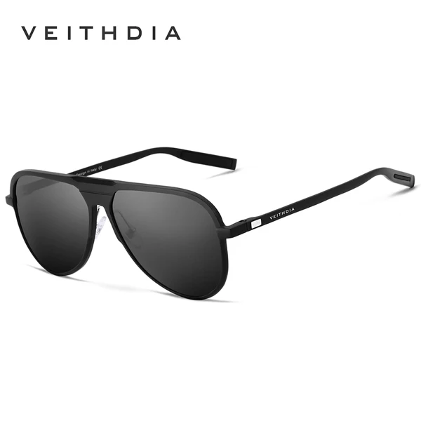 Новинка, бренд VEITHDIA, мужские солнцезащитные очки с алюминиево-магниевым покрытием, поляризованные очки, аксессуары, мужские солнцезащитные очки для мужчин/женщин, gafas VT6880 - Цвет линз: Black Gray