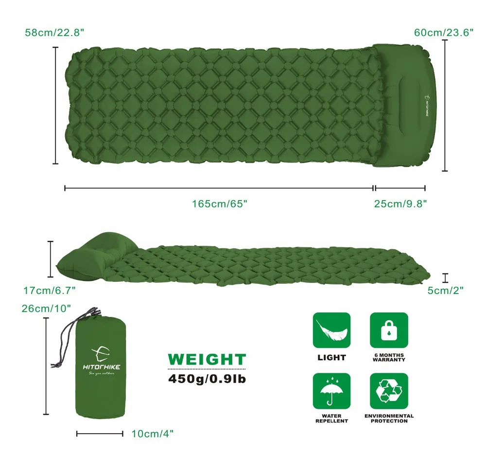 Hitorhike Inflatable Sleeping Pad Rhino Camping