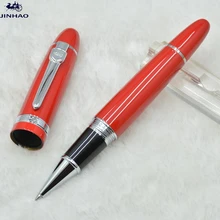 Jinhao 159 бренд толще бочонок красный металлический круглый РОЛИК ручка с серебряным зажимом канцелярский школьный офисный Дамский подарок ручки