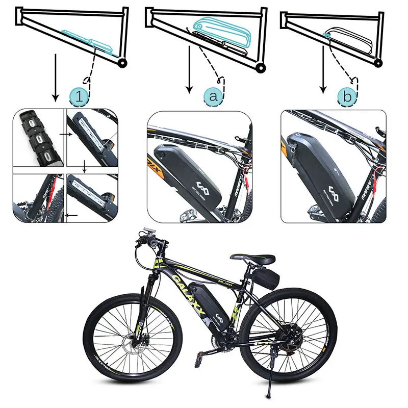 UPP Hailong стиль электрический велосипед батарея 36V 12.5AH Downtube Ebike литий ионный