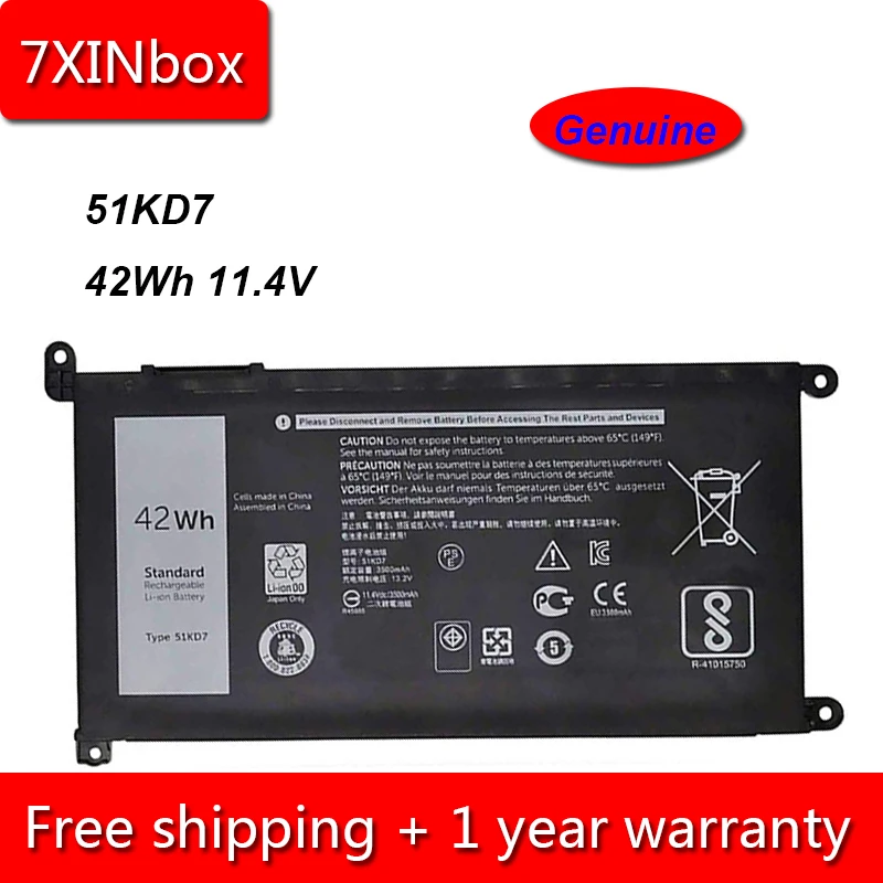7xinbox 42wh 3500mah 11 4v Genuine 51kd7 Y07hk Fy8xm Laptop Battery For Dell Chromebook 11 3180 31 J0pgr K5xww 0fy8xm 0y07hk Laptop Batteries Aliexpress