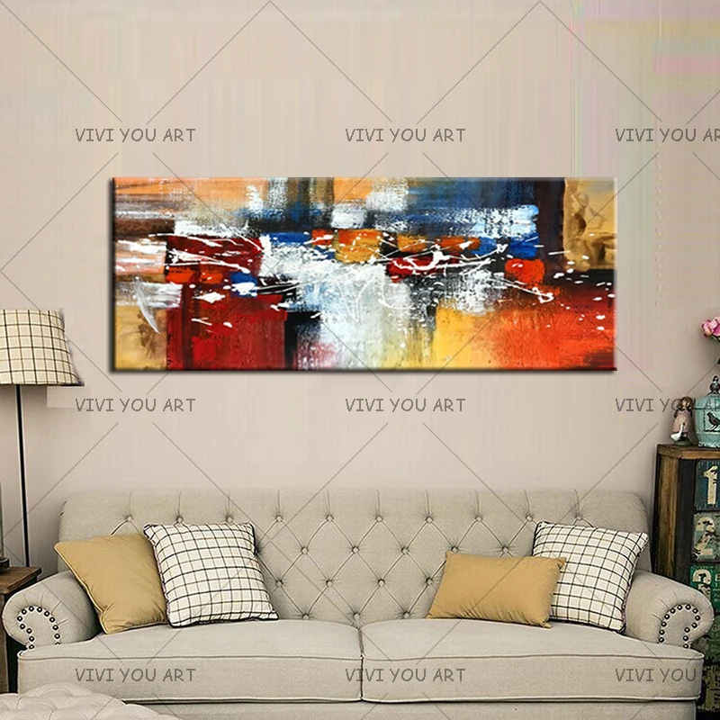 

Best Art Hand Painted Modular Pictures Abstract Colorful Oil Paintings Modern Landscape Paintings On Canvas Wall Art No Framed