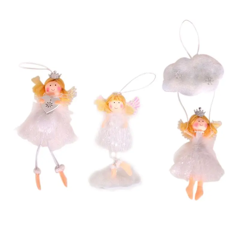 

Christmas White Cloud Angel Doll Hanging Pendant Home Xmas Tree Ornaments Decorations Kids New Year Gifts