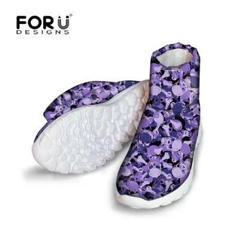 

FORUDESIGNS Brand Designer Women's Snow Boots 3D Mini Skull Pattern Ladies Cotton Waterproof Rain Boots for Women Ankle Boots