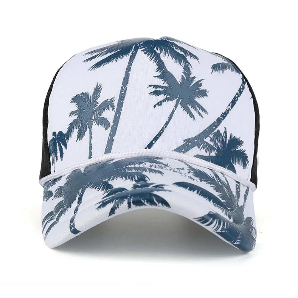 Baseball Cap Women's Men's Coconut Tree Printing Adjustable Hats Snapback Summer Casual Hats Hip Hop Flat Caps F#J08 (9)