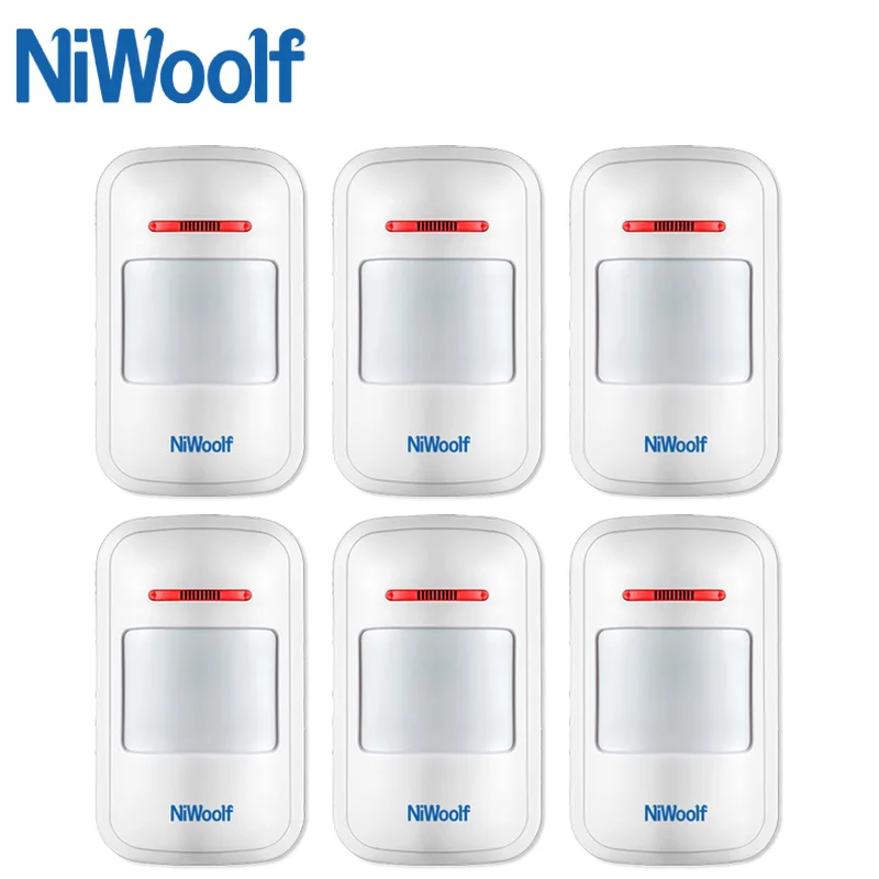 

Free Shipping PIR Sensor Movement Detector 433MHz Include 6 pcs Cheap And Stable Long Distance Beautiful Design