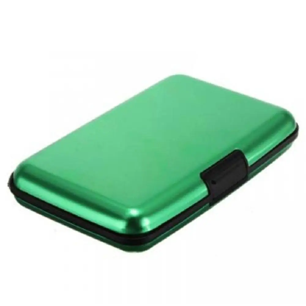 Пластиковый держатель для карт из алюминиевого сплава, глянцевые аксессуары, Карманный Кошелек, разноцветный кошелек для визиток, кредитных карт - Цвет: green
