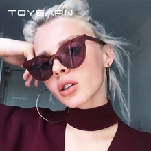 TOYEARN новые модные корейские брендовые дизайнерские Винтажные Солнцезащитные очки кошачий глаз женские прозрачные солнцезащитные очки для женщин oculos de sol