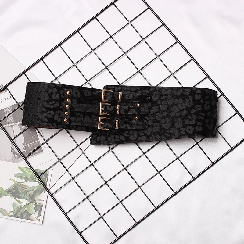 TWOTWINSTYLE Леопардовый широкие пояса Регулируемый искусственная кожа пояс для женщин пояс осень 2018 г. Модные Винтаж костюмы Новый