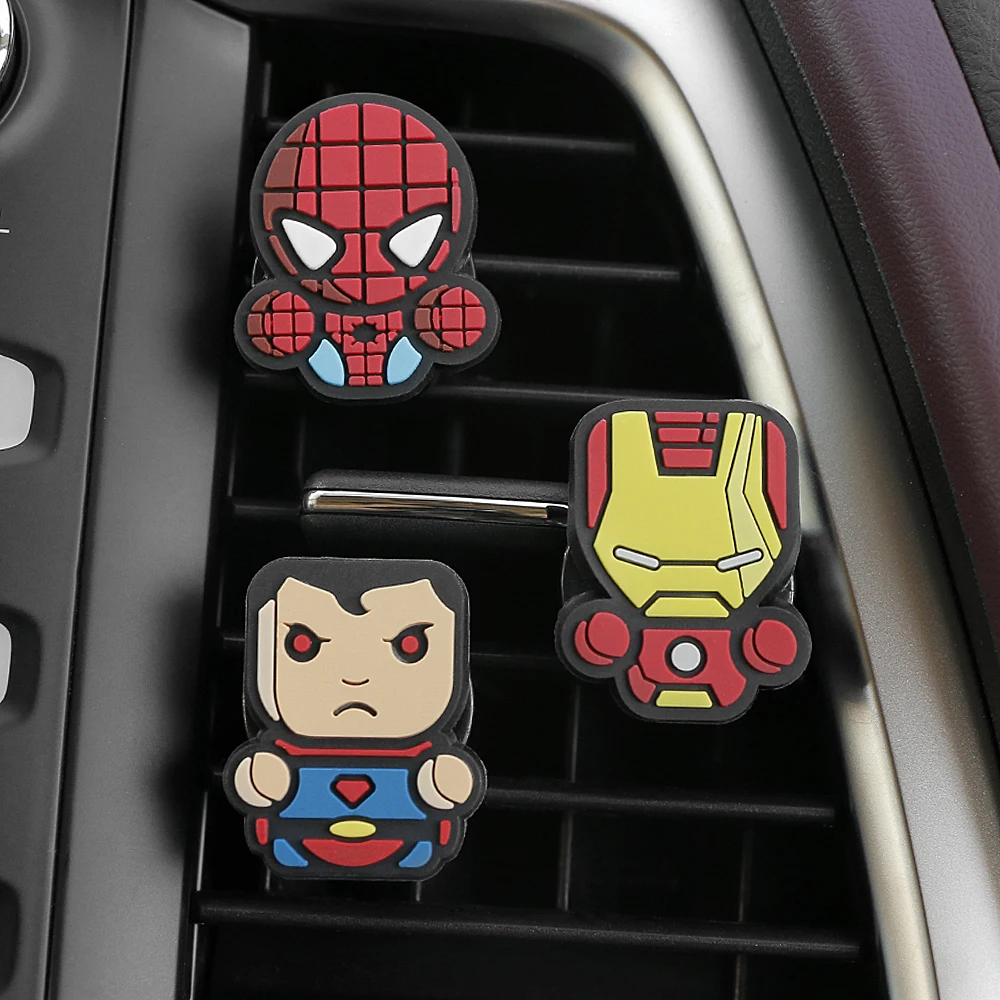 Автомобильные аксессуары, освежитель воздуха с героями мультфильмов Marvel из фильма «мстители», персонажи героев из мультфильмов, разные духи для волос, украшение автомобиля
