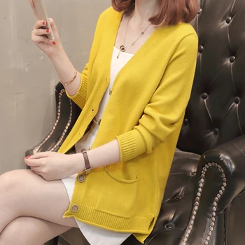 

Tcyeek 2019 Autumn Cardigan Women Knitted Korean Style Sweater Ladies Winter Coat Femme Spring Short Tops Casaco Feminino LWL787