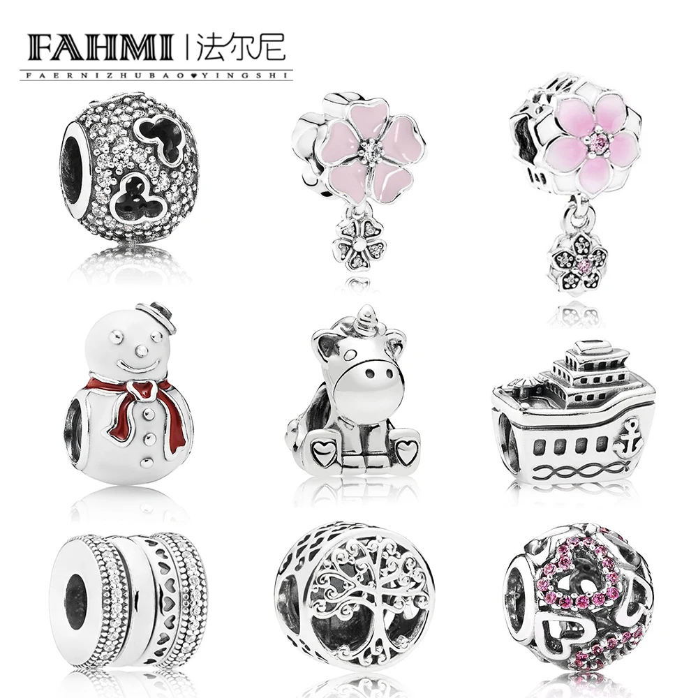 

FAHMI 100% 925 Sterling Silver Snowman OPENWORK FANTASIA DI CUORI Spinning Hearts of FAMILY ROOTS OPENWORK THE UNICORN CHARM