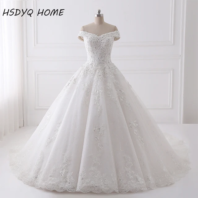 Luxury Beading Wedding dresses Real Photo Appliques Lace up back cheap