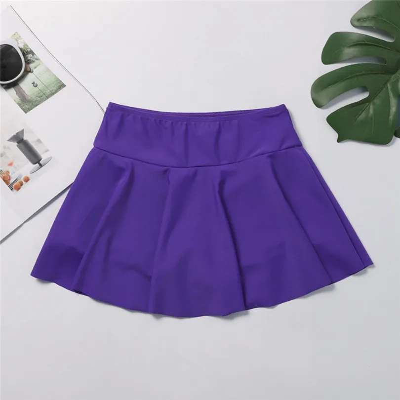 2019 New Summer Women High Waist Swim Bottom Athletic Swimpant Swimsuits Tankini Mini Skirt With Panty #E01 (29)