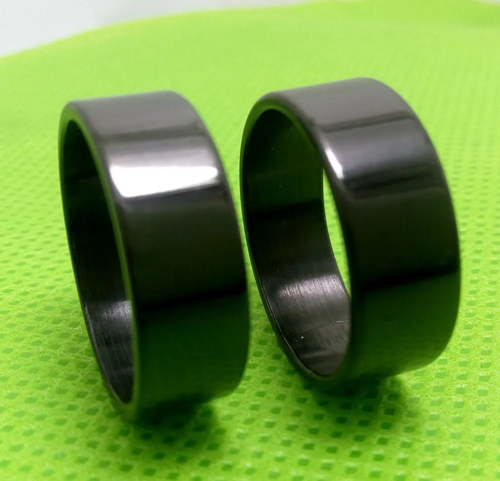 50pcs Stainless Steel Black Rings 8mm Men's Classic Stainless Steel Wedding Band Rings Jewelry wedding rings