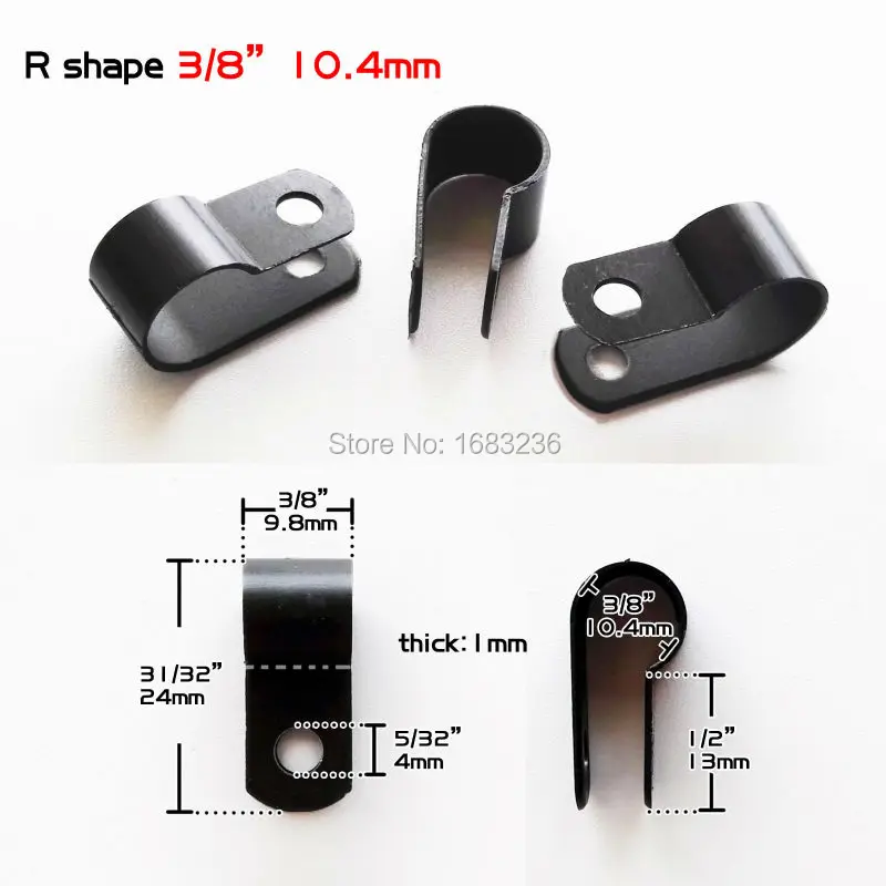 50pcs Black Nylon Plastic 3/8inch Cable Clamp Wire Electrical Hose Loop